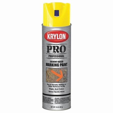 Krylon 15 Oz APWA Yellow Professional Solvent Based Marking Paint 7305